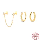 Женские и мужские серьги из серебра 925 пробы с цирконом