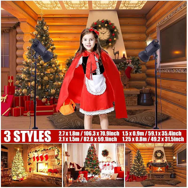 

2.7M/2.1M/1.5M/1.25M Christmas Fireplace Portrait Cloth Photography Background For Birthday Baby Cloth Supplies Kid Photo Studio