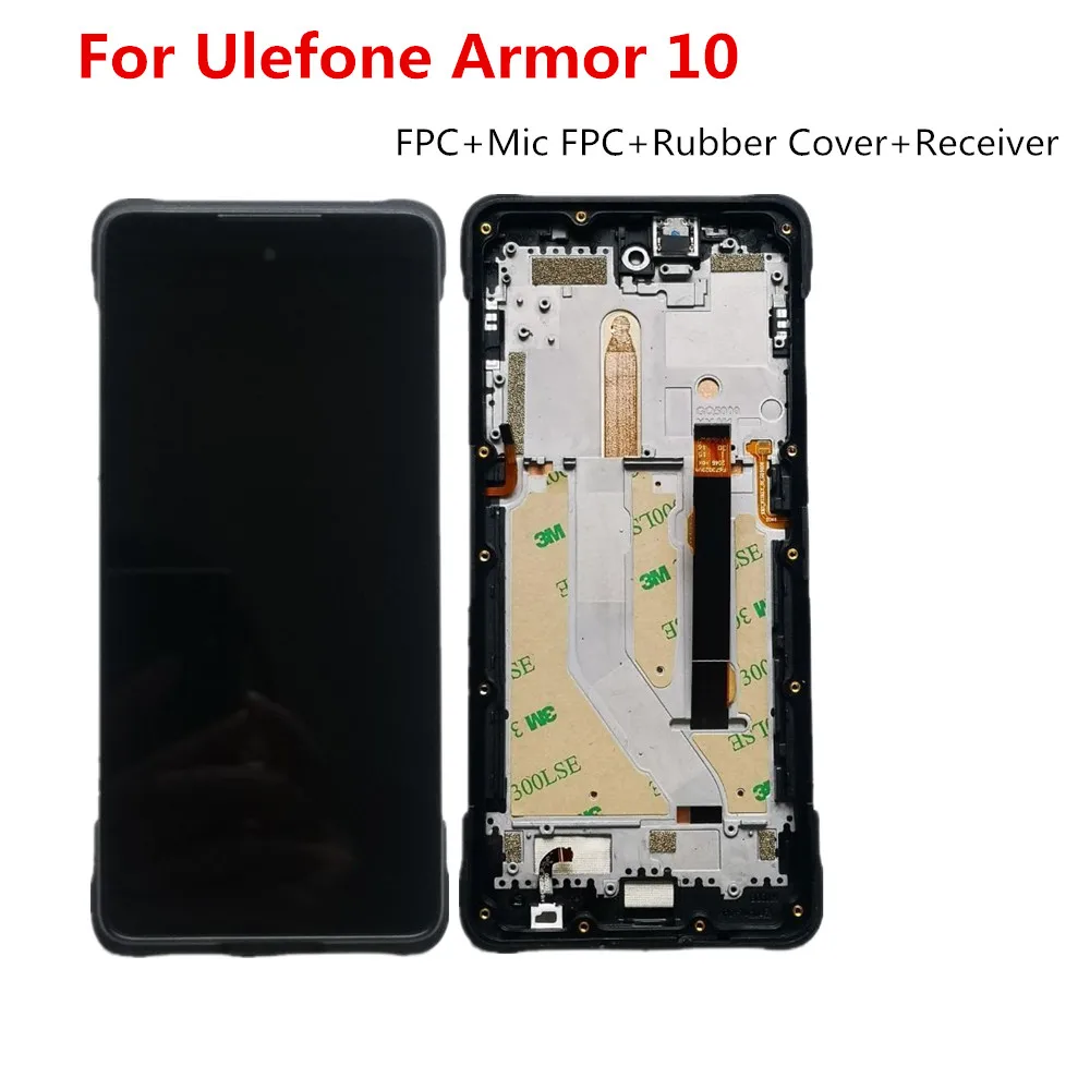 new original ulefone armor 10 5g cell phone lcd display assembly digitizer with frame microphonetouch screen glass panel free global shipping