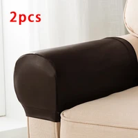2pcs pu leather sofa armrest covers for couch chair arm protector stretch waterproof anti dirt protective case dark coffee
