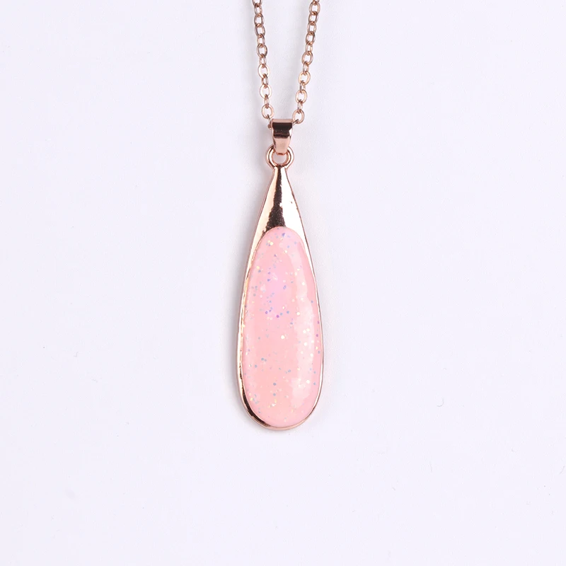 pink Clsssic, подвеска в виде капли воды, ожерелье, романтическое, для девушек, любовь, ожерелье, массивные аксессуары, ювелирные изделия для женщин, вечерние, подарок - Окраска металла: pink