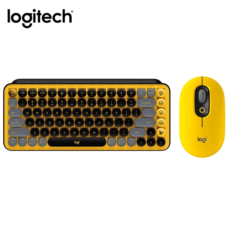 Logitech POP KEYS Wireless Bluetooth Mechanical Keyboard TTC Tea shaft 10m range Silent Mice Office Portable Cute Personality