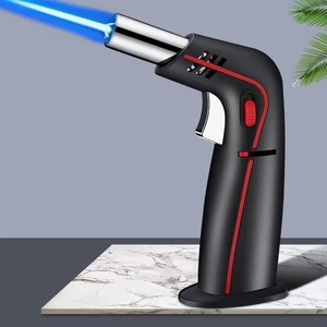 large capacity windproof bbq kitchen gas lighter jet torch butane cigar cigarette lighter metal jewelry welding lighter gadgets free global shipping