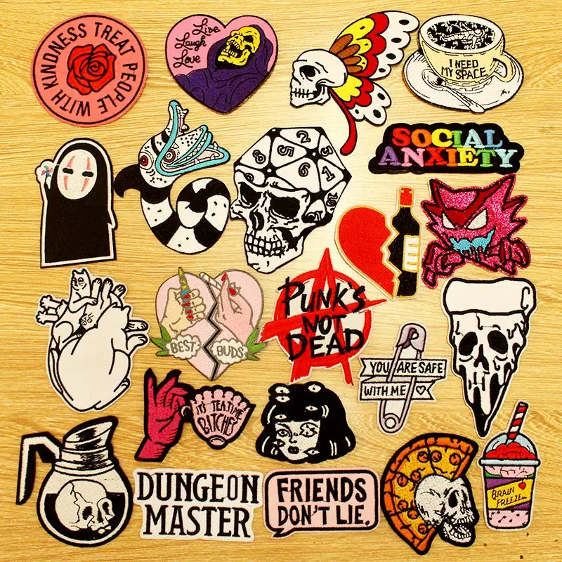 Патчи с вышивкой в стиле хиппи термоклейкие нашивки для одежды сделай сам