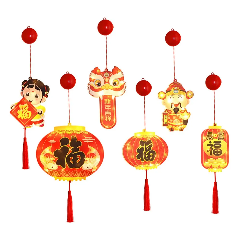 

5 Style 2022 Chinese New Year Decorations Painted Hanging Lights And Blessed Lanterns Spring Festival Home Decor
