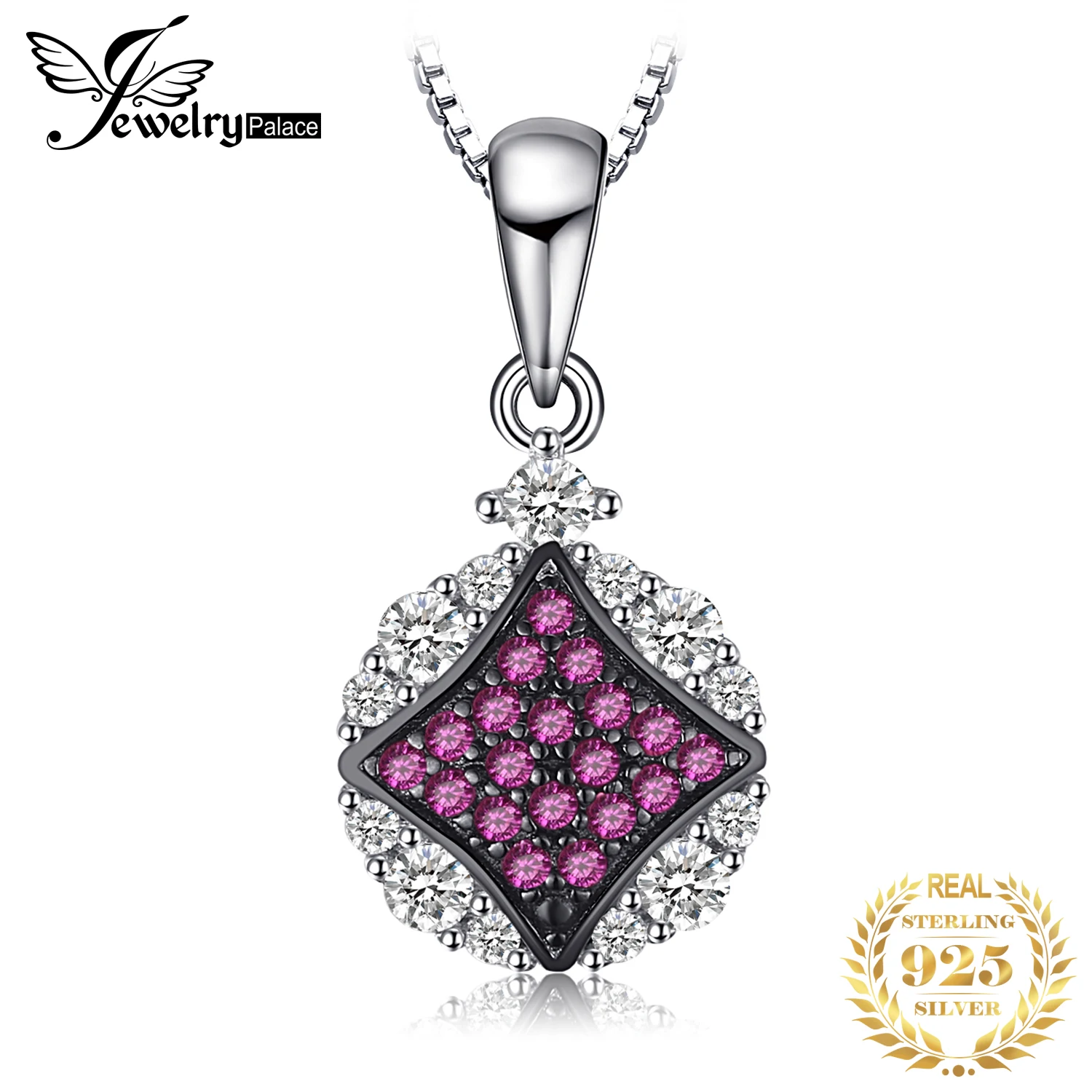 Jewelrypalace великолепные 0.1ct круглый создан Рубиновая подвеска для Для женщин