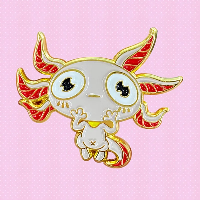 Милые амфибии Axolotl эмалевые булавки мультфильм аниме Саламандра Броши Модные