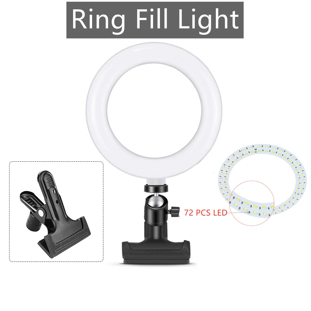 

6-inch Ring Photography Lighting Lamp Fill Light Protable Selfie Ring Light Round Led Lamp With Clip for Youtube Live Streaming