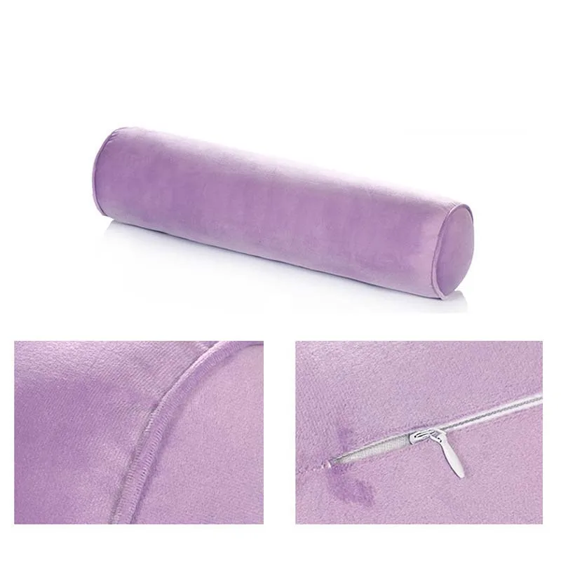 velvet light purple Подушка с бархатной полосой, цилиндрическая кровать, спальный диванная подушка под спину, Съемный и моющийся бойфренд, яркий цвет - Цвет: velvet light purple
