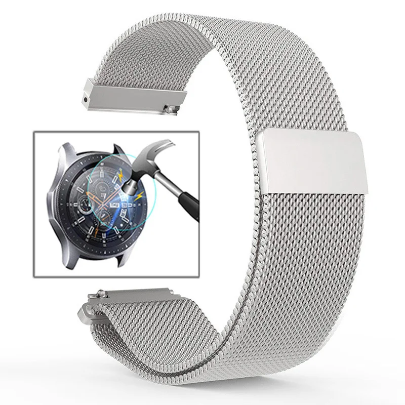 22 мм Универсальная Миланская петля для samsung gear S3 Classic/S3 Frontier/galaxy watch 46 мм регулируемый ремешок из нержавеющей стали - Цвет ремешка: silver