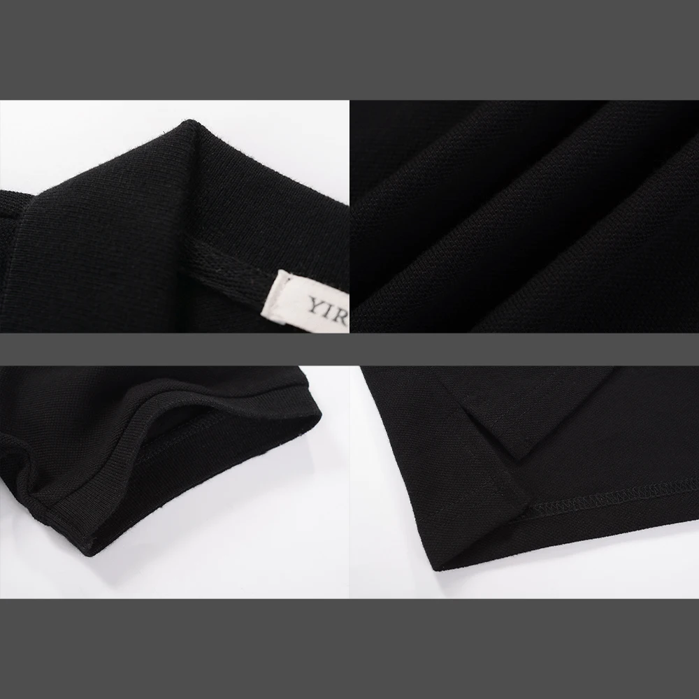 Рубашка-поло YiRuiSen мужская с коротким рукавом однотонная модная Винтажная