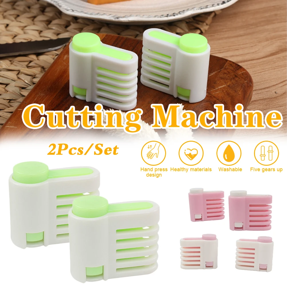 

2Pcs/Set Bread Slicer Kit 5-Height Toast Cutter Serrated Blade Handle(1 pair), Blade Not Included