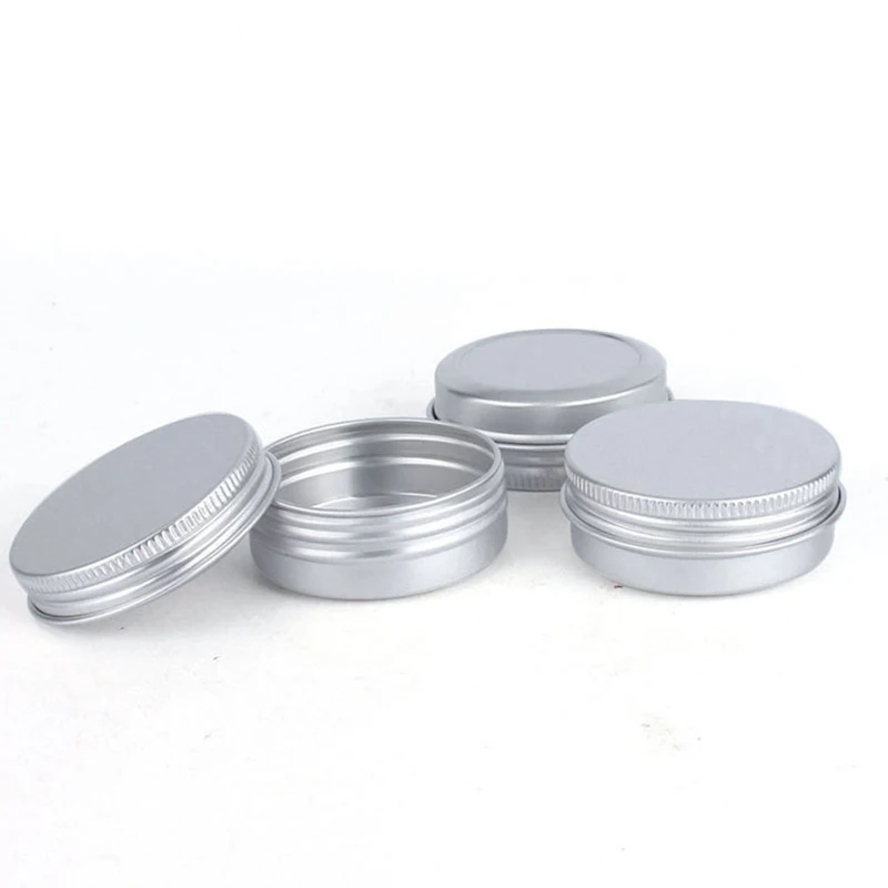 

50pcs 80/100/150/200/250ml Aluminum Tin Candle Jar Silver Cosmetic Cream Container Black Sample Refillable Bottle Metal Storage