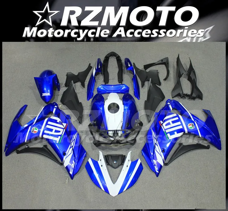

New ABS Motorcycle Complete Fairings kit Fit for YAMAHA YZF R3 R25 2015 2016 2017 15 16 17 Bodywork set blue white FIAT