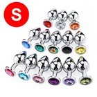 Гладкая металлическая Анальная пробка, Анальная пробка, искусственная, мужская, парная, игровой мастурбатор для геев и взрослых, Анальный тренажер с кристаллами, интимные изделия