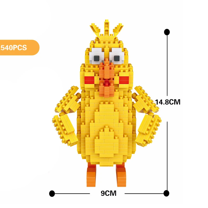 

Small Particle Assembly Building Blocks Yellow Cute Fat Skinny Parrot DIY Jig-puzzle Bricks Puzzle Creative Toy Gift for Kids