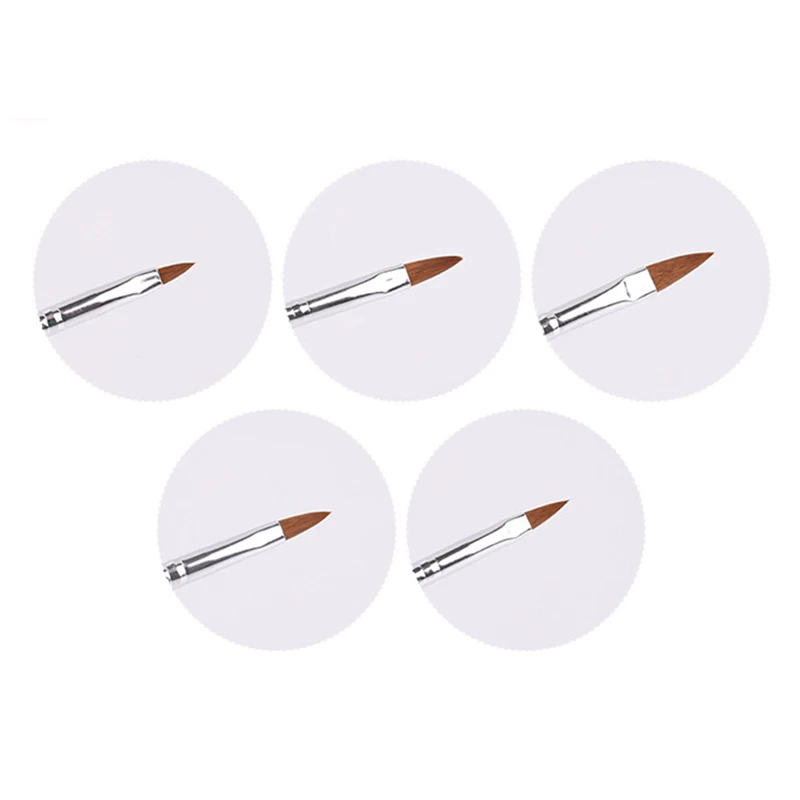 

5pcs Nail Art Brush Tools Set Acrylic Gel Builder Painting Drawing Brushes Pens Drawing Brushes Cuticle Pusher Tool Colorful