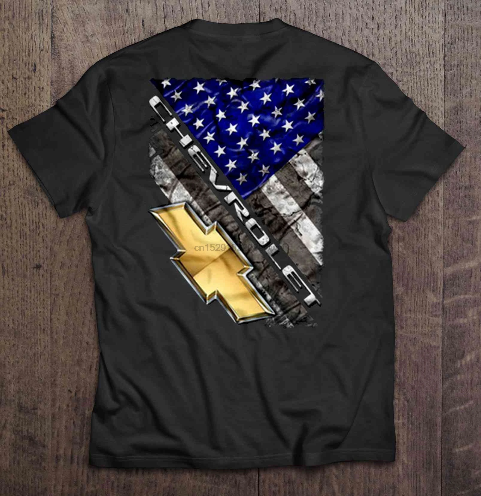 Мужская футболка Chevrolet и американский флаг женская футболка|Мужские футболки| |