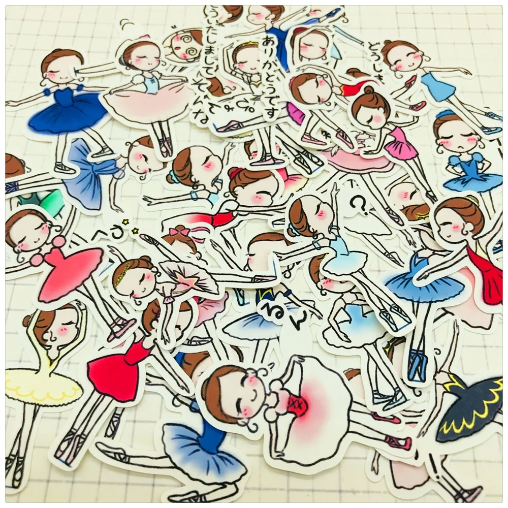 35 шт./упак. 2019 винтажные стикеры в виде балерины для маленькой девочки альбом