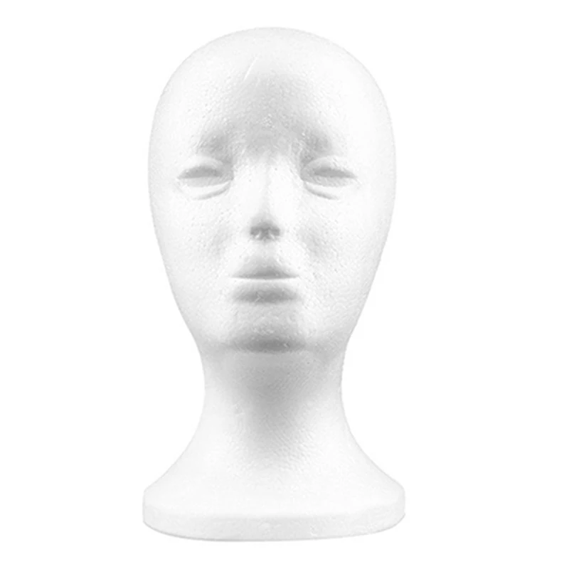 Women Practical Foam Female Mannequin Head Wigs Glasses Cap Display Holder Stand Model Styrofoam for Wig | Дом и сад