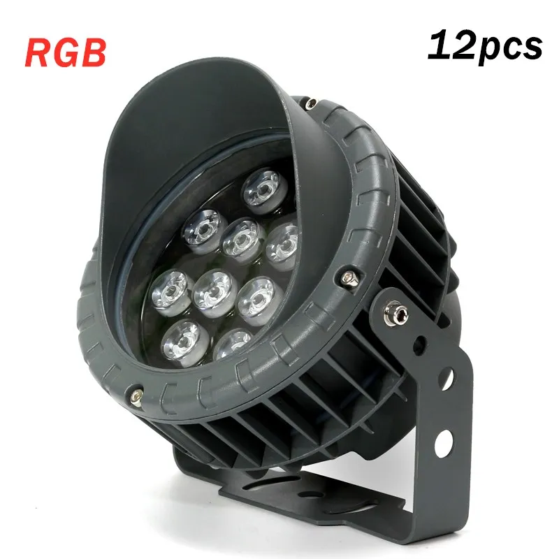 

12 шт. Светодиодный прожектор светильник 36 втт RGB Светодиодный прожектор светильник пульт дистанционного управления чип COB Светодиодный ули...