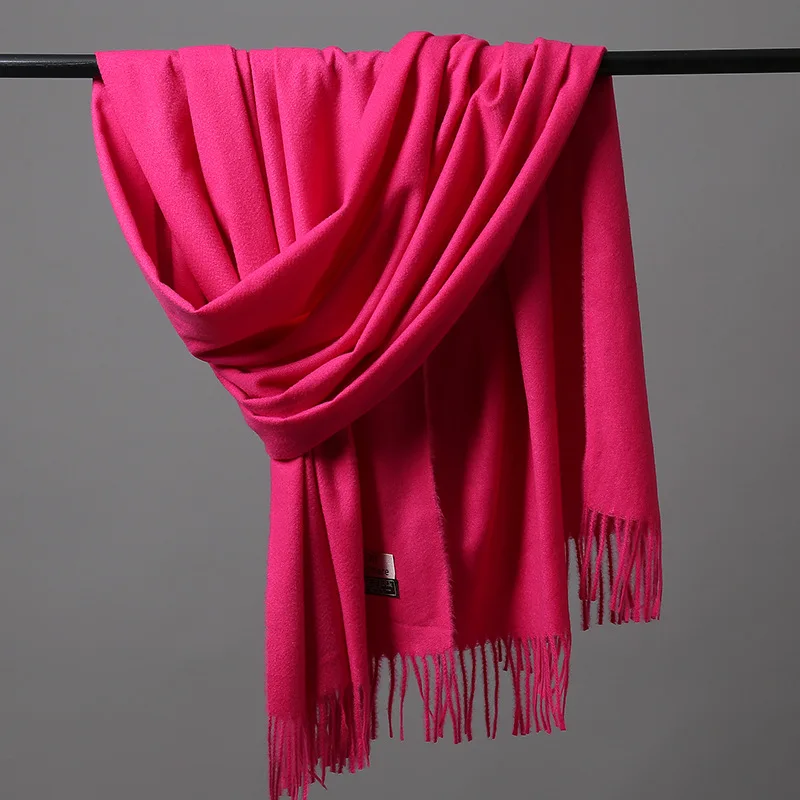 Зимние шарфы для женщин обертывания леди пашмины одеяло имитация кашемира шарф