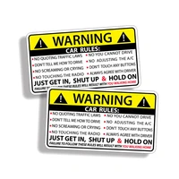 warning car sticker 2x car safety warning rules decal pvc car sticker 10cm6cm