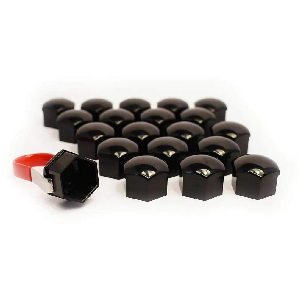

ALLOY NUT BOLT Accessories Wheel Black COVERS HEX Parts UNIVERSAL 21MM