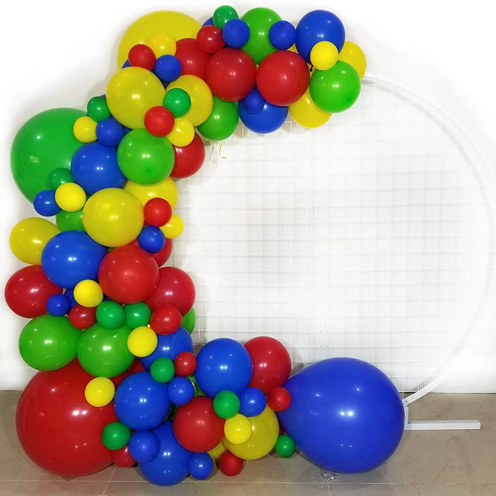 

107pcs/lot red birthday balloons Garland Blue Green Red Yellow Balloons Latex Birthday baby shower Circus party decoration