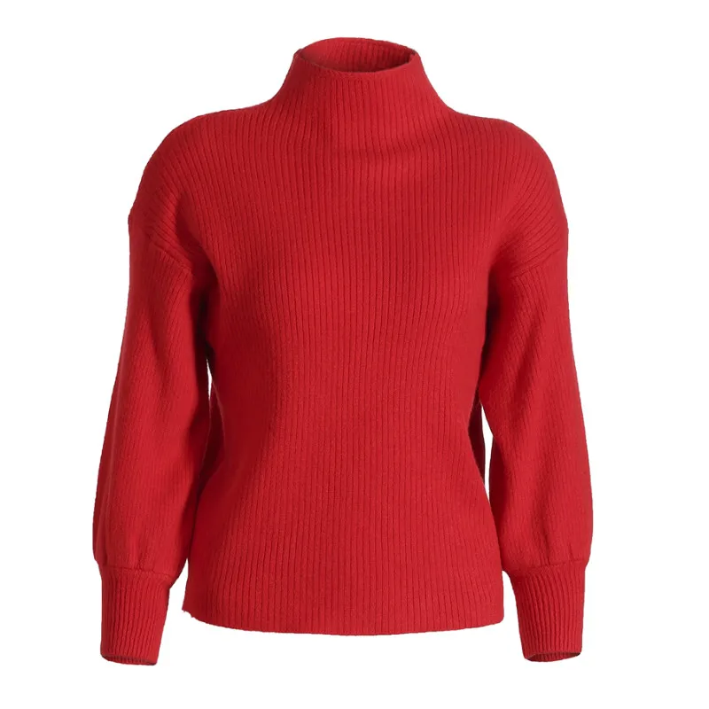 

2019 Autumn Women Lantern Sleeve Korean style Knitted Sweaters Pullovers Half Turtleneck Jumper Tops One Size