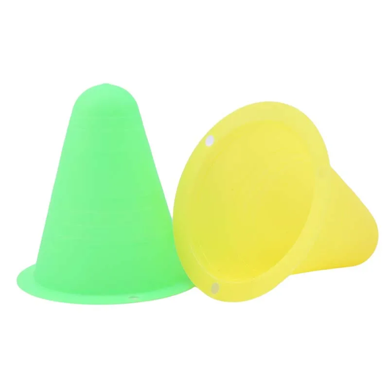 

10Pcs/Set Skate Marker Training Road Cones Roller Football Soccer Rugby Training Soft Tower Skating Obstacle Roller Skate Pile