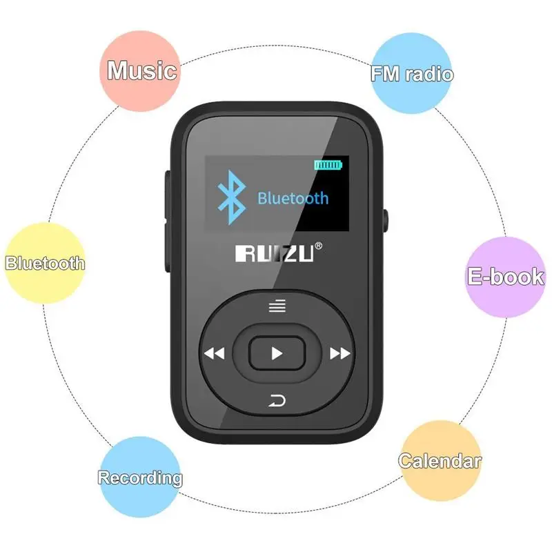 Мини Bluetooth MP3 плеер с зажимом без потерь звук музыкальный расширяемая SD карта до 64