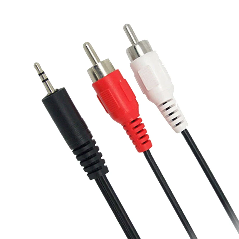 

1pcs 1.2m 3.9 ft 3.5mm Plug jack to Dual 2 RCA male Cable Stereo PC Audio Cable Splitter Aux To 2 RCA Audio Cables