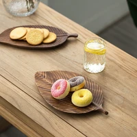 walnut wood japanese leaf solid wood hand wooden tray wooden tableware hotel tray restaurant fruit tray