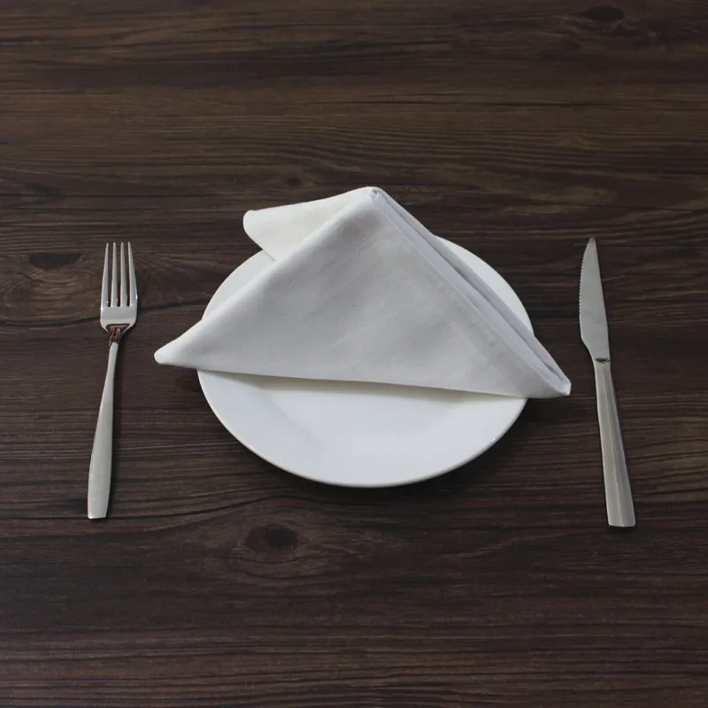 Отель хлопок и Полиэстеровая салфетка ткань рта чистый белый украшение дома