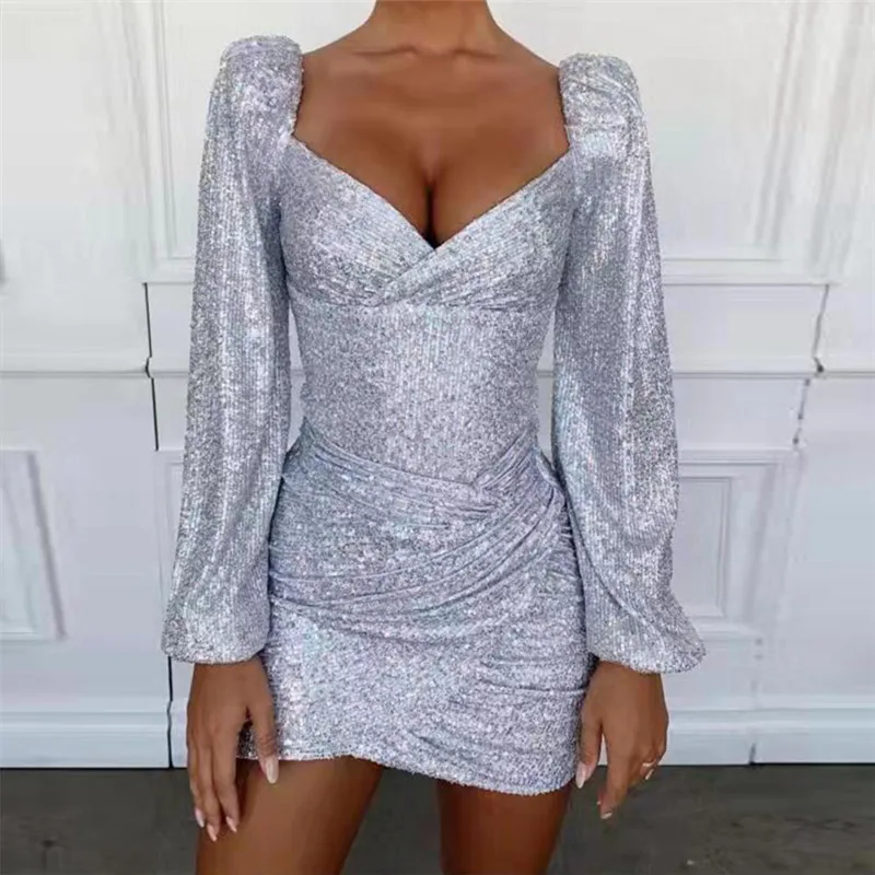 Модный женский комплект из 2 предметов облегающая юбка с блестками укороченный