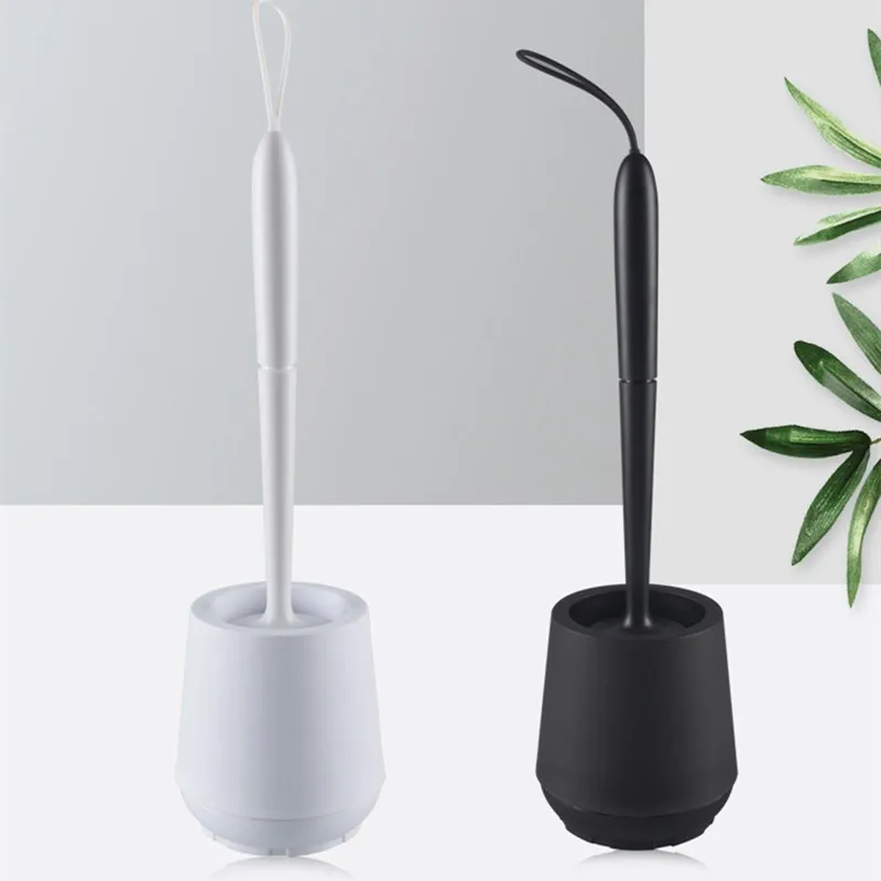 

Однотонная силиконовая щетка для унитаза TPR с длинной ручкой, без мертвых углов, щетка для уборки дома, напольная, аксессуары для ванной комн...