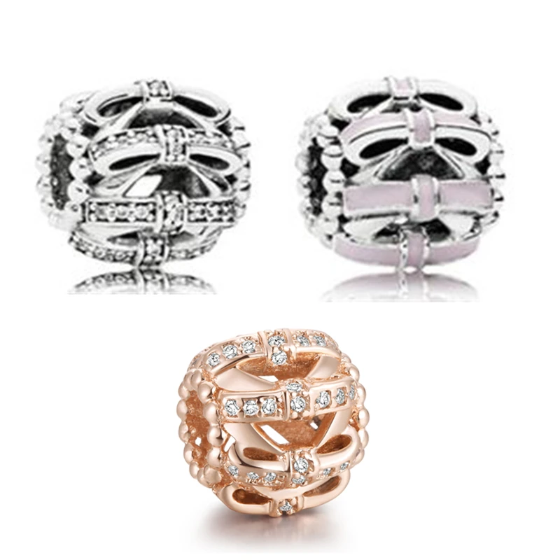 

Ажурные бусины с бантом для изготовления ювелирных изделий для женщин DIY Подвески подходят к оригинальным браслетам из стерлингового сереб...