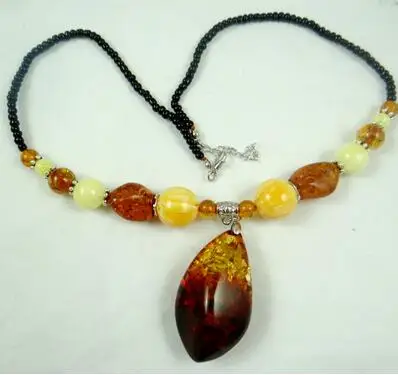 Ожерелье с капельками золотистого мёда колье натуральными драгоценными