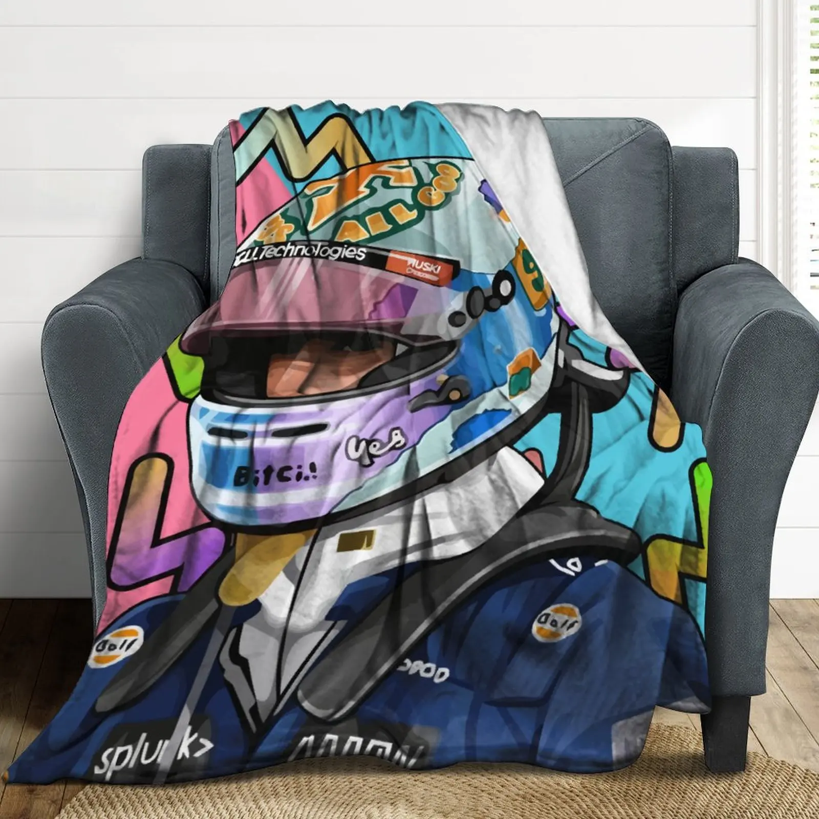 

Фланелевое Одеяло Daniel Ricciardo 2, ультрамягкое флисовое вертикальное удобное легкое всесезонное одеяло из микрофибры для спальни, гостиной