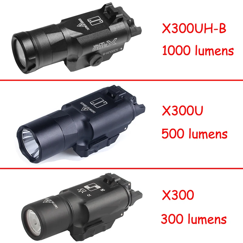 

Tactical Weapon light X300UH-B X300U-A X300 Flashlight Pistol gun White LED Hunting Flashlight For 20mm Picatinny For 20mm Rails