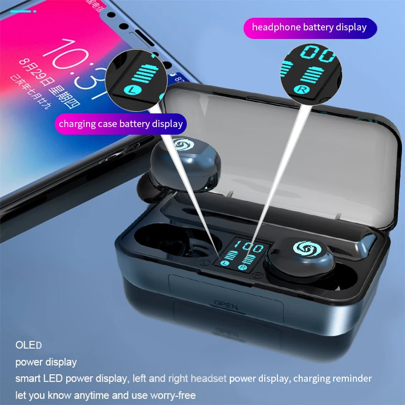 Наушники вкладыши Tws с ecouteur Беспроводная связь bluetooth наушники Беспроводной Шум