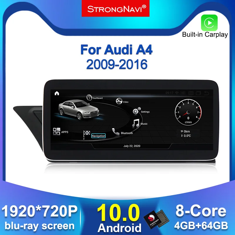 4G LTE 4 + 64G Android 10 0 автомобильный dvd Радио Аудио плеер GPS навигация для Audi A4 B8 A5 2009 2016