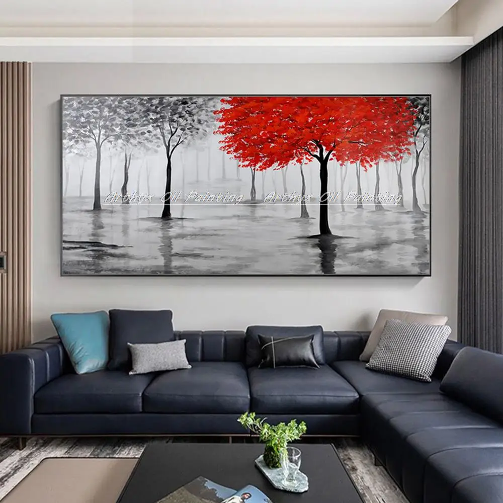 Картина Arthyx абстрактная большого размера дерево пейзаж картина маслом на холсте
