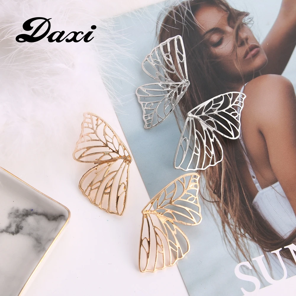 Женские серьги-гвоздики DAXI золотистые серьги-бабочки в форме большого