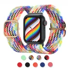 Ремешок соло Плетеный для apple watch band 44 мм 40 мм 42 мм 38 мм, регулируемый браслет для смарт-часов iwatch series 7 6 se 5 4 3