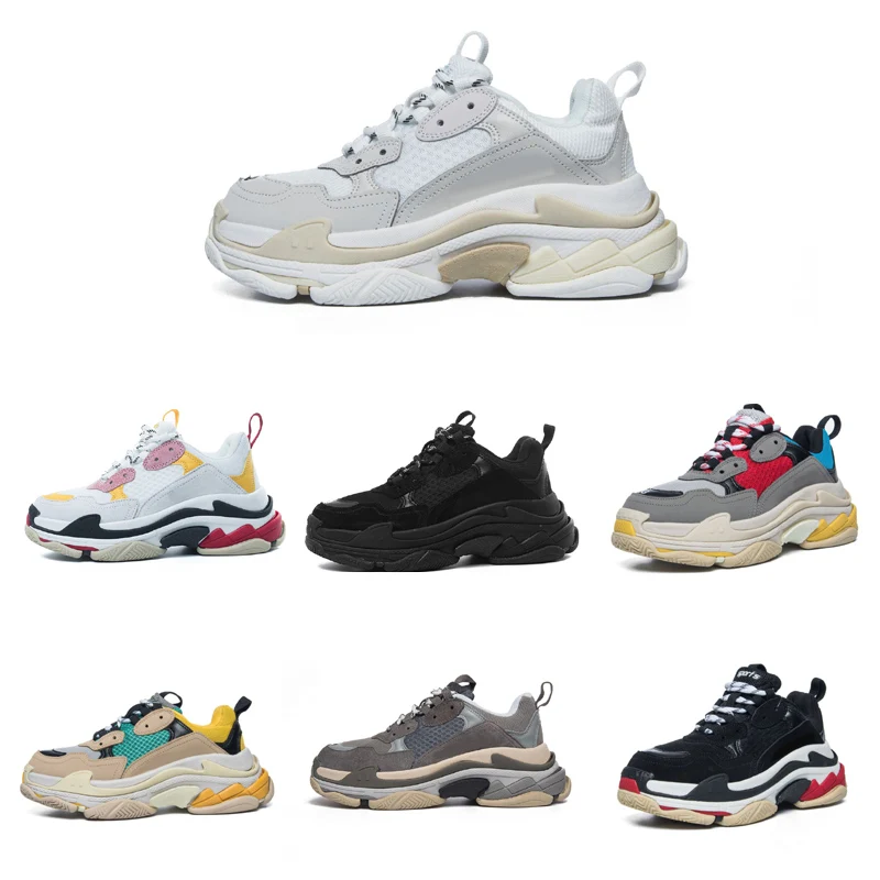 

Sneakers Men Casual Mens Shoes Top Quality Leather Trainer Six-layer Combination Outsole Women Sneakers Triple Comfortable Shoes
