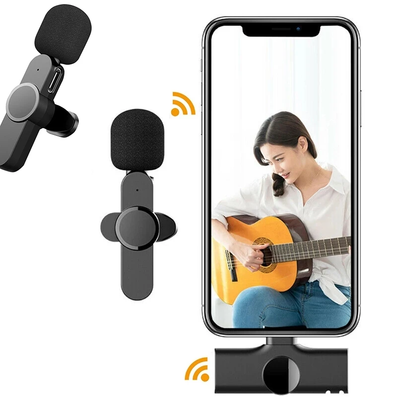 

Wireless Lavalier Microphone 2.4G Intelligent Noise Reduction Audio Video Recording Mini Mic Online Teaching for iOS Android