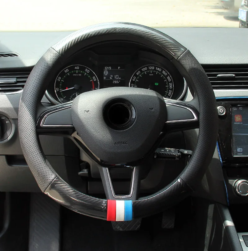 

1pc for Skoda Octavia 2015-2018 Octavia wagon 2017-2018 Steering wheel cover Non-slip Decorative