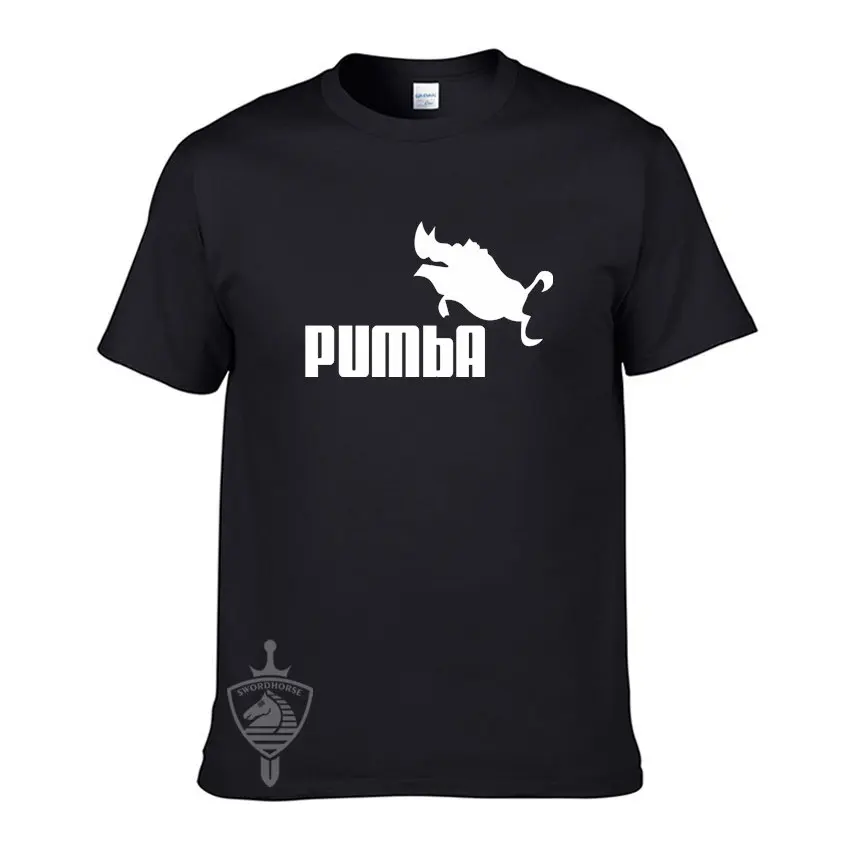 Европейский размер бренд PUMBA Лев Футболка Король Хлопок топы тройники мужские с